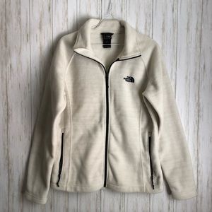the north face Cream White Soft Fleece Zip Jacket